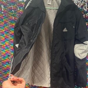Adidas Men's Black and White Windbreaker